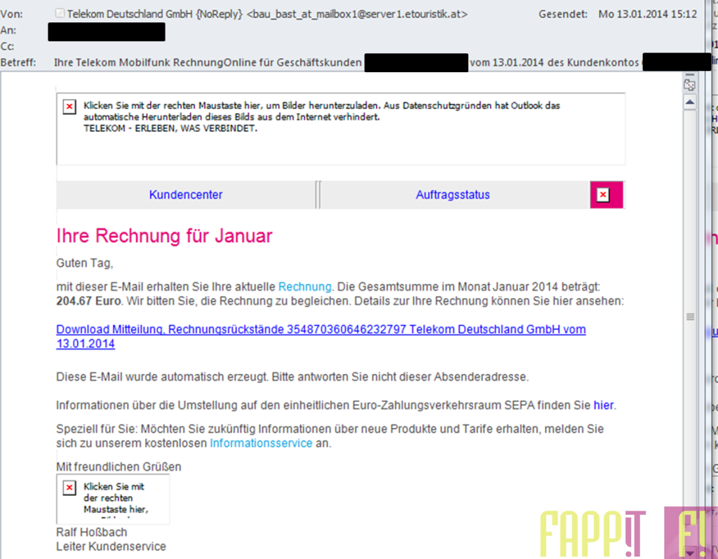 Telekom Fake Rechnung